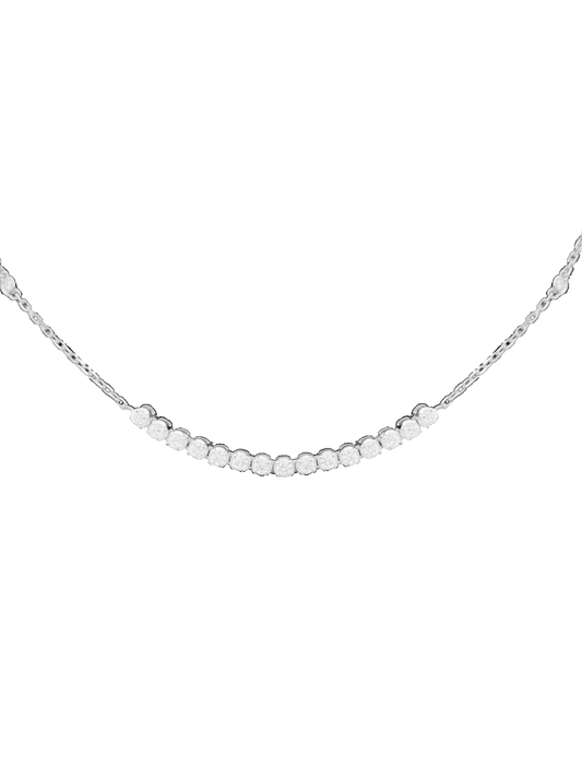 Half riviera diamond pendant
