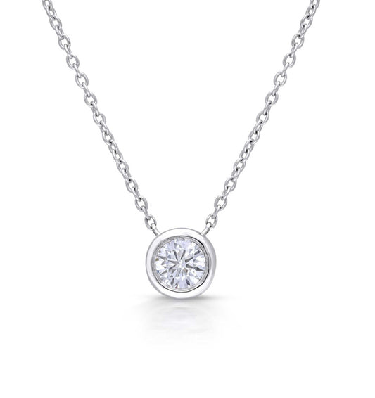 embedded diamond pendant