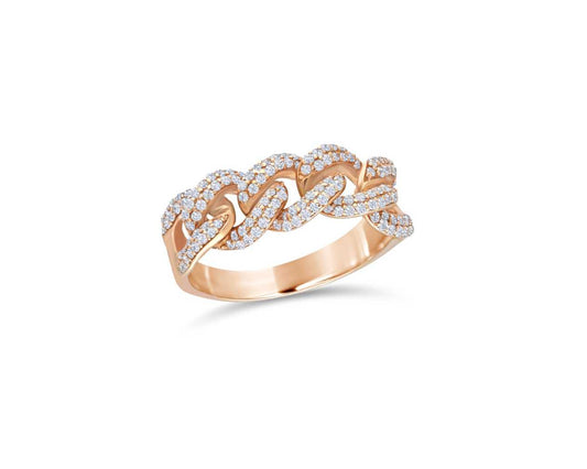 Flexible cuban diamond ring