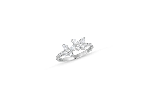 Butterfly design diamond ring