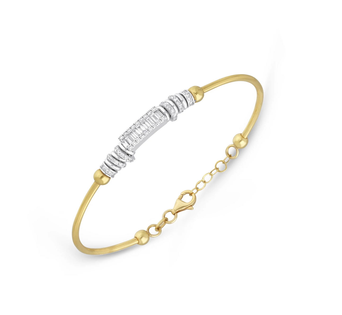 Baguette wheel diamond bracelet