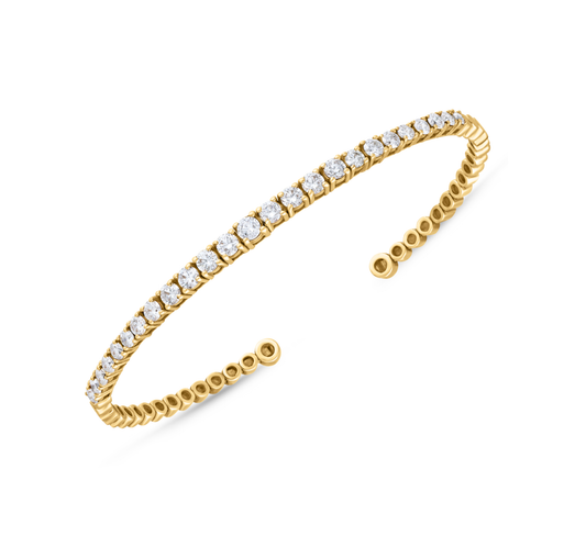 Round shape stackable diamond bracelet