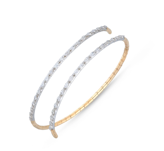 Two line spring diamond bracelet