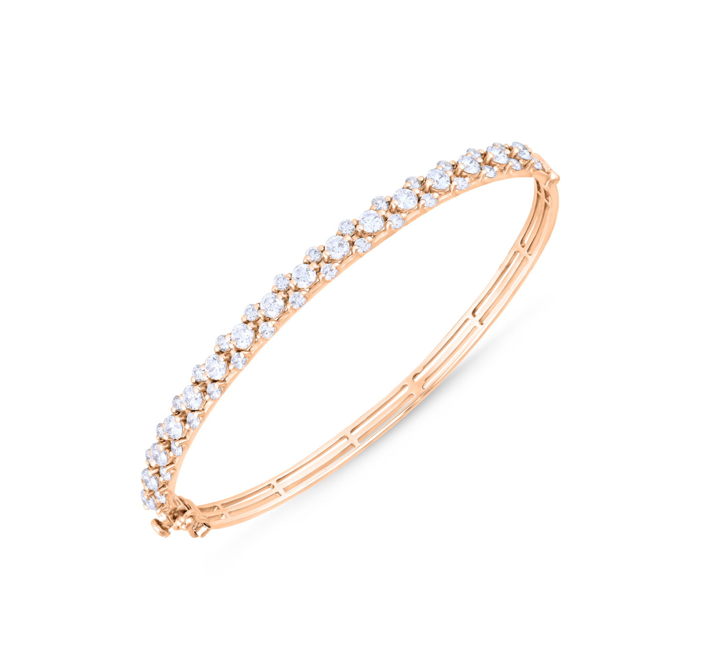 Rose gold ladybug round diamond bracelet