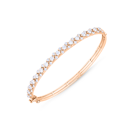 Rose gold ladybug round diamond bracelet