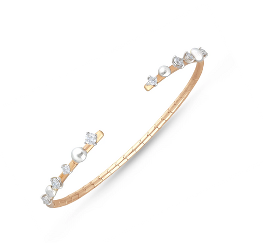 Open classic dotted diamond bracelet