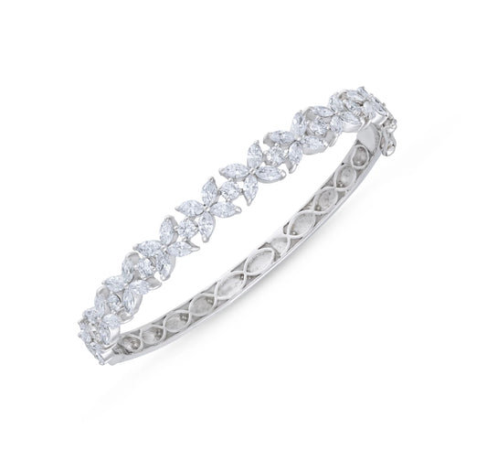 Marquise flower design diamond bracelet