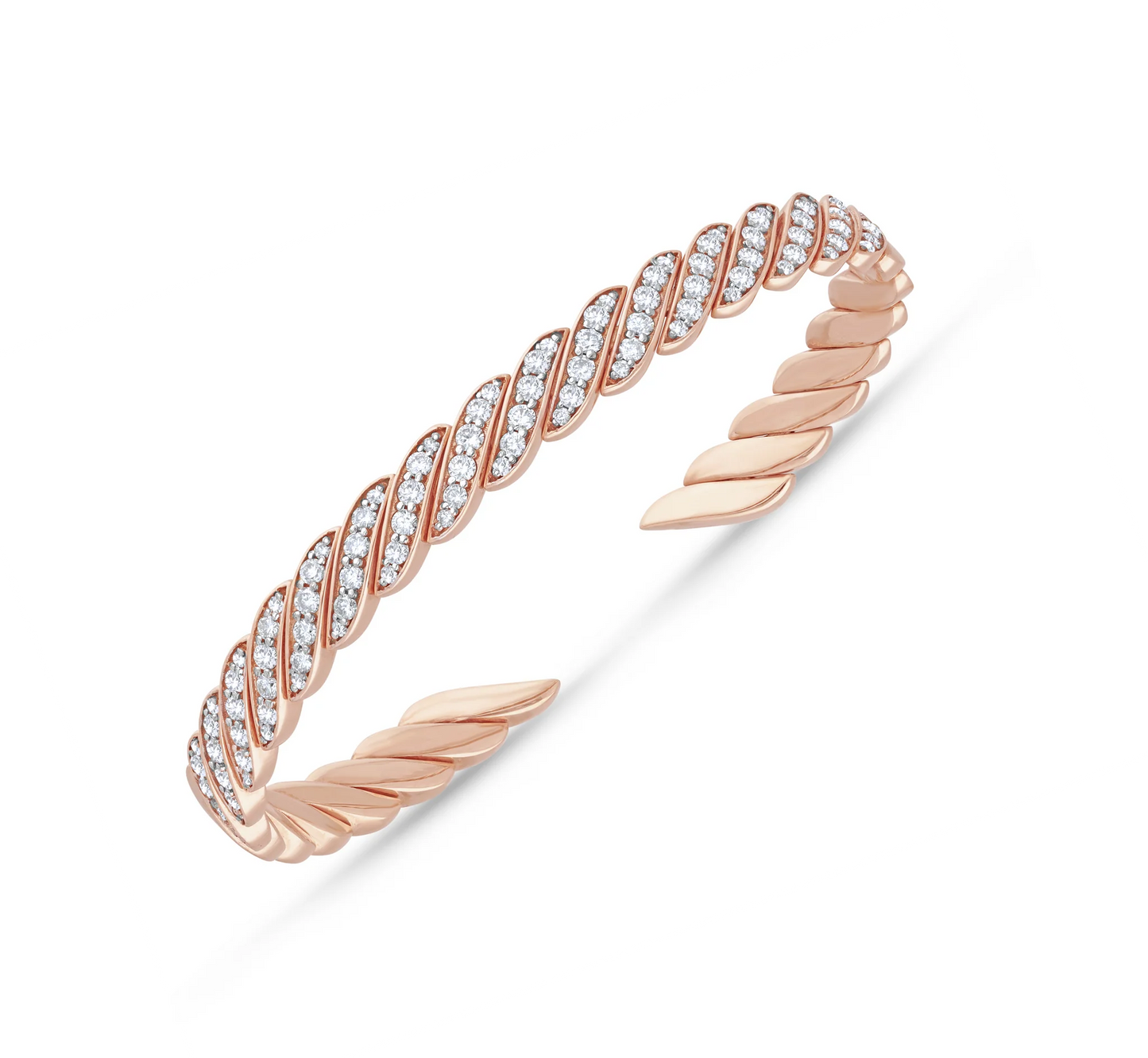 Flexible twist diamond bracelet