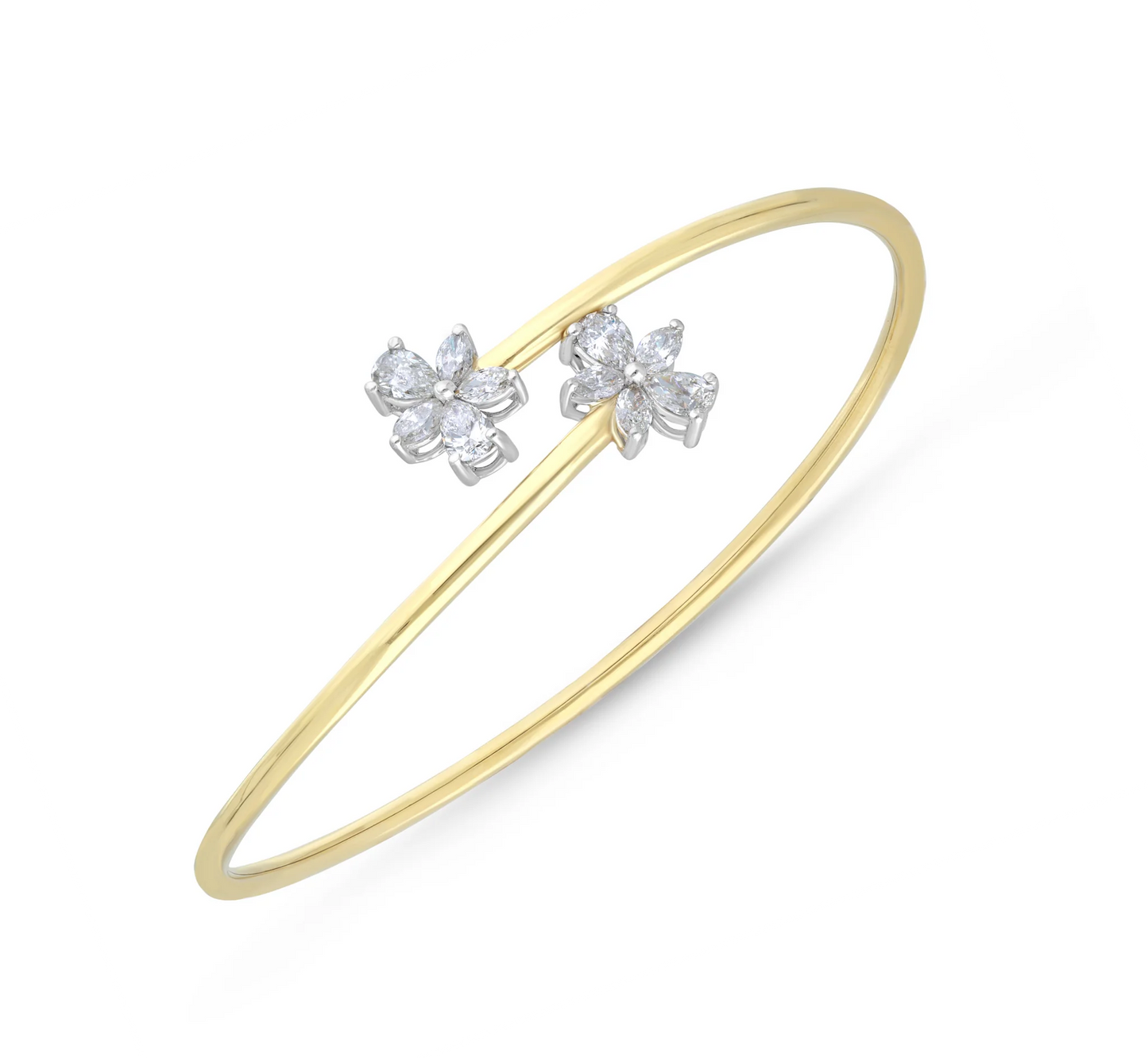 Flower middle open diamond bracelet