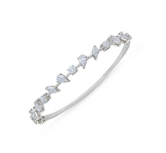 Marquise, pear and round shape diamond bracelet