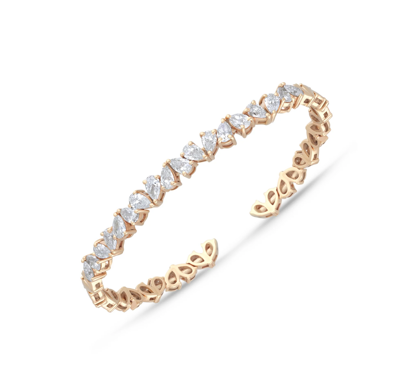 White gold pear shape alternate diamond bracelet