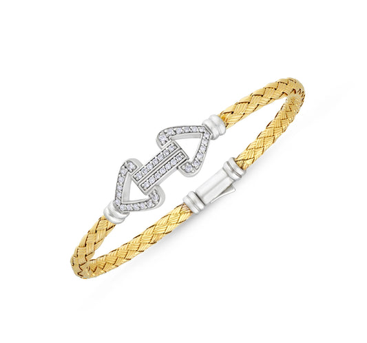 Mesh chain buckle diamond bracelet