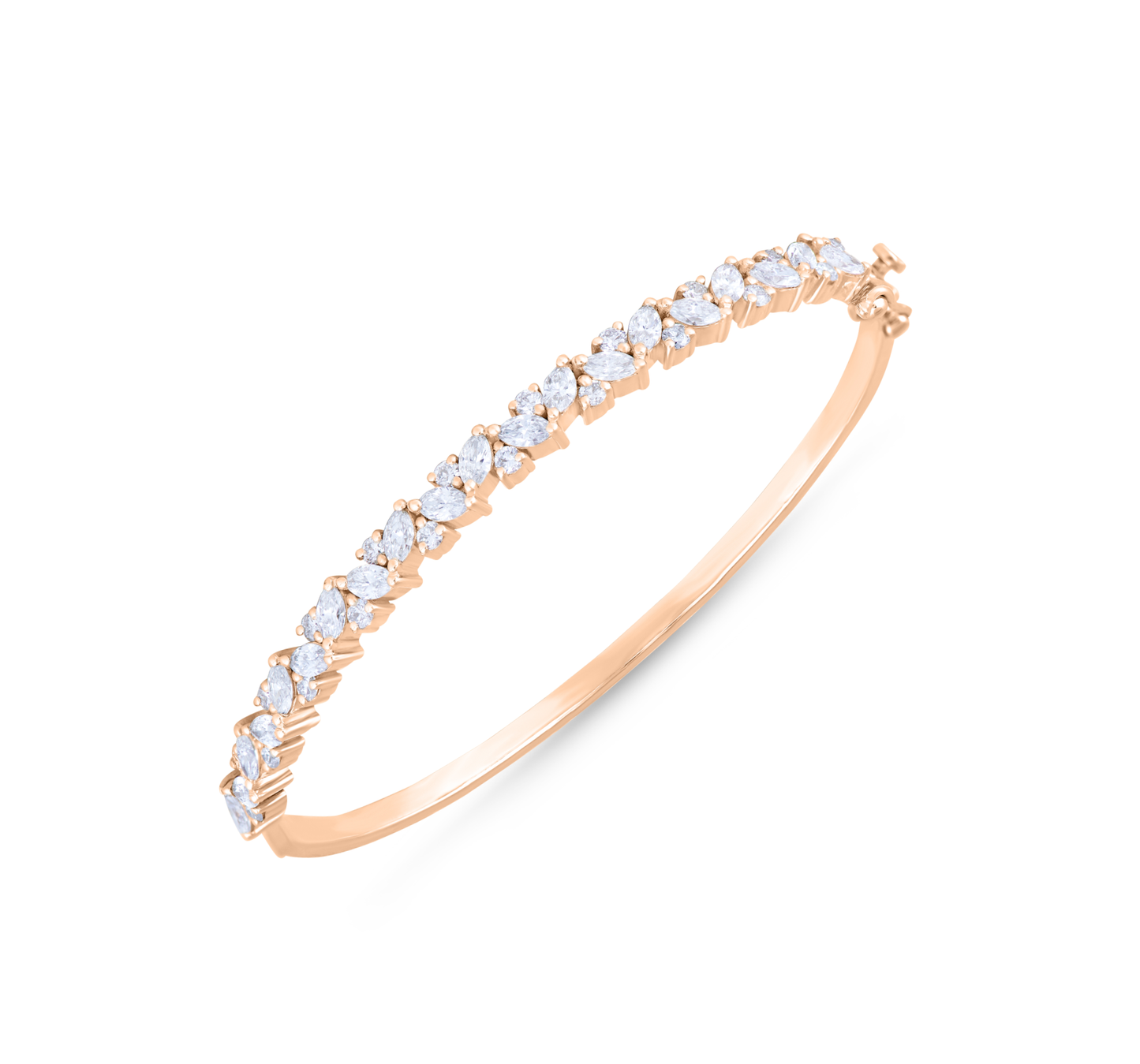 Rose gold marquise and round diamond bracelet