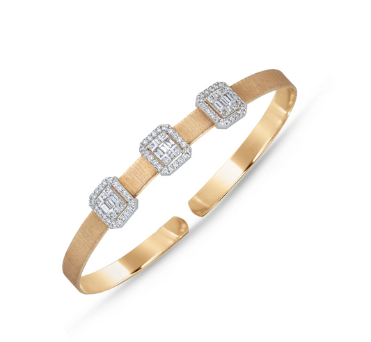 Bagette laser cut diamond bracelet