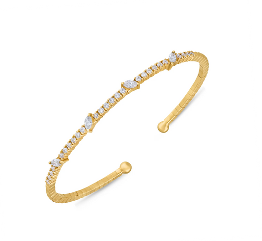 Marquise and round diamond bracelet