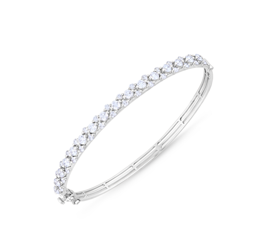 White gold ladybug round diamond bracelet