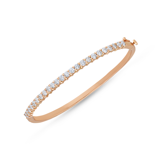 Rose gold round shape classic stacking diamond bracelet