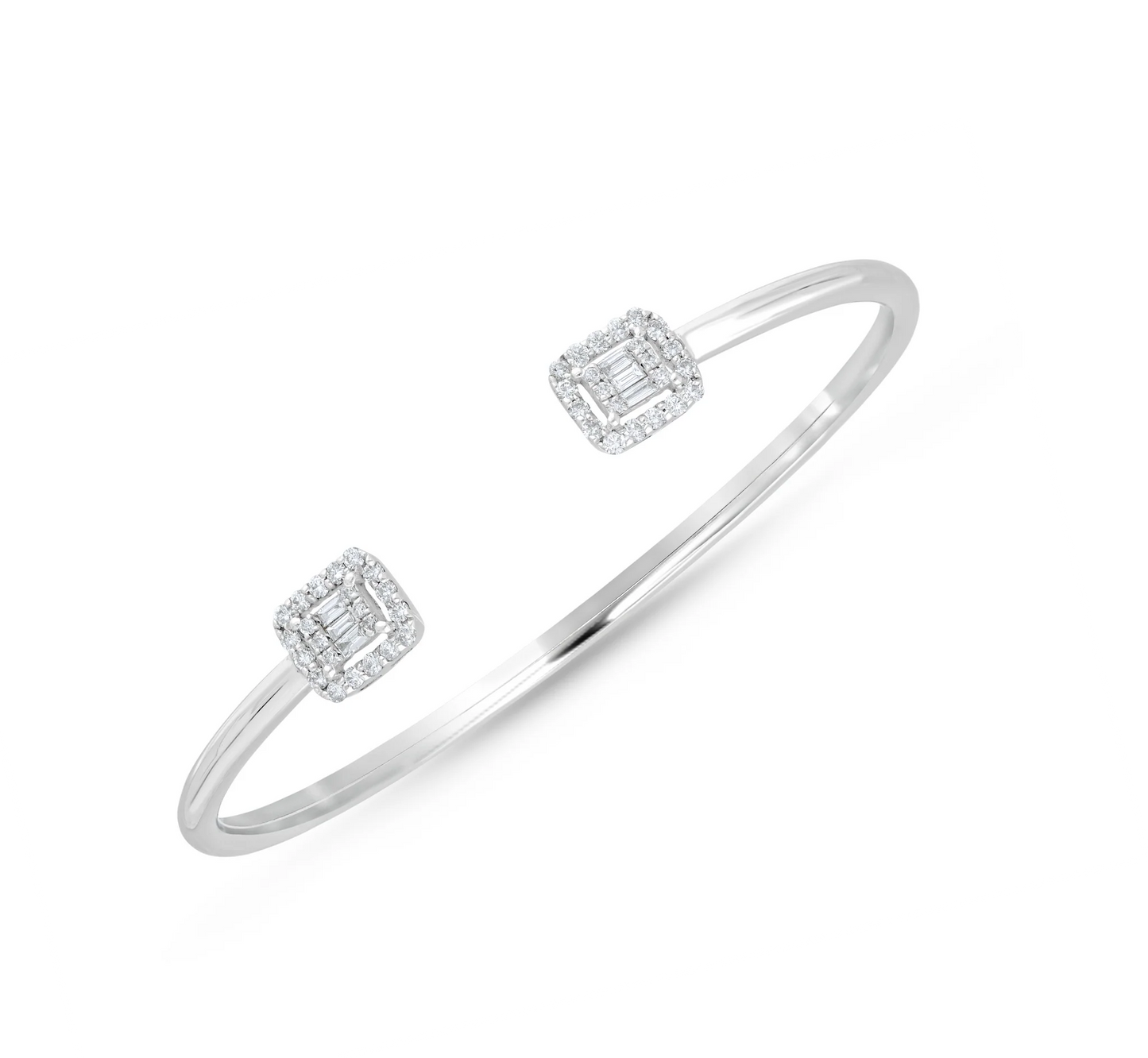 Open square diamond bracelet