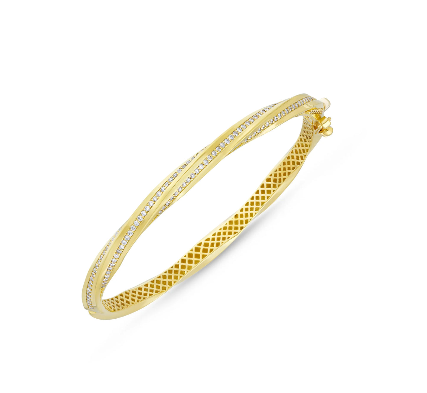 Twisted polished diamond bracelet