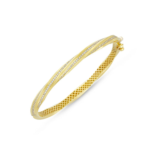 Twisted polished diamond bracelet