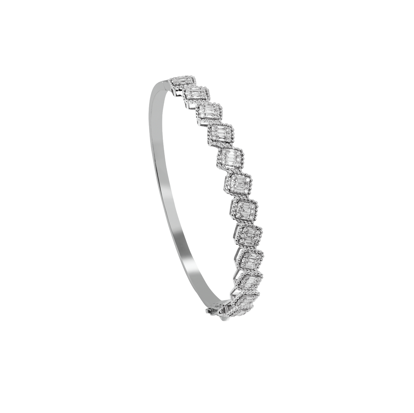 Square shape diamond bracelet